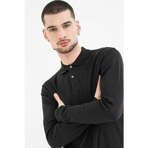 Bluza polo cu logo discret - Negru imagine