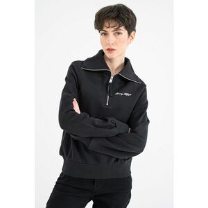 Bluza de trening cu decolteu cu fermoar scurt - Negru imagine