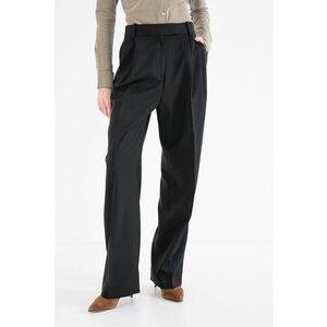 Pantaloni din amestec de lana cu pensa - Negru imagine