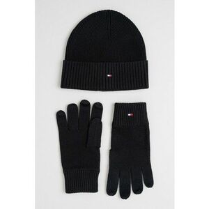 Set de manusi si caciula din amestec de casmir Flag - Negru imagine