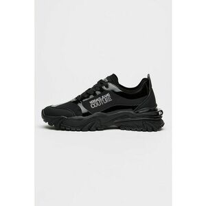 Pantofi sport din piele ecologica si material textil cu imprimeu logo lateral - Negru imagine