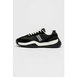 Pantofi sport din piele intoarsa si material textil cu aplicatie logo - Negru imagine