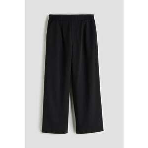 Pantaloni cu croiala ampla si talie elastica - Negru imagine
