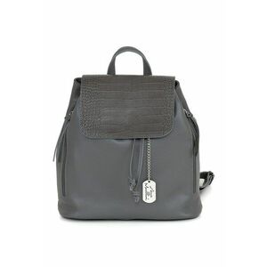 Rucsac de piele cu segment cu model piele de crocodil Amedea - Gri pal imagine