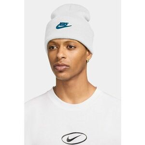 Caciula unisex cu logo brodat Peak - Alb optic/Albastru petrol imagine
