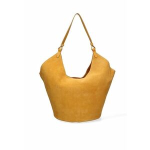 Geanta hobo de piele intoarsa Lisabona - Galben mustar imagine