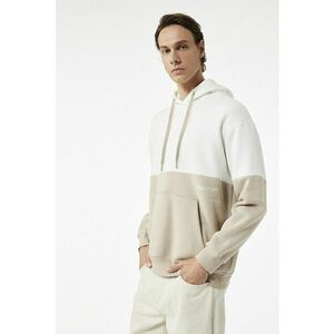 Hanorac cu design colorblock - Alb/Maro taupe deschis imagine