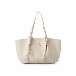 Geanta shopper din piele ecologica - Crem imagine