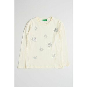 Bluza regular fit cu aplicatie din strasuri - Alb fildes/Argintiu imagine