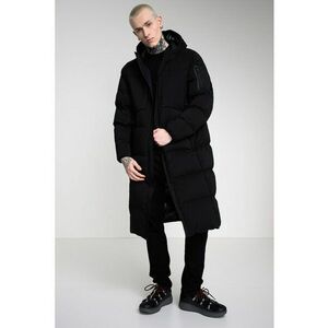 Geaca lunga cu slituri laterale cu fermoar - Negru imagine