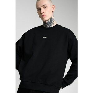 Bluza de trening cu decolteu la baza gatului si detaliu logo - Alb/Negru imagine