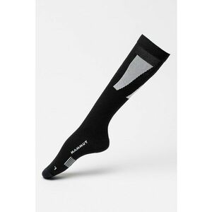 Sosete mid-calf din amestec de lana merinos cu model unisex - pentru schi Freeski - Negru/Alb murdar imagine
