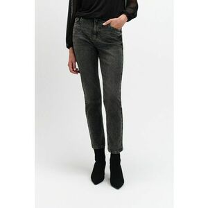 Blugi crop slim fit - Gri antracit/Argintiu imagine