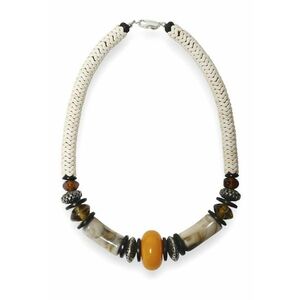 Colier cu margele africane si cocos - Multicolor imagine