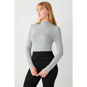 Bluza uni slim fit - Gri deschis imagine
