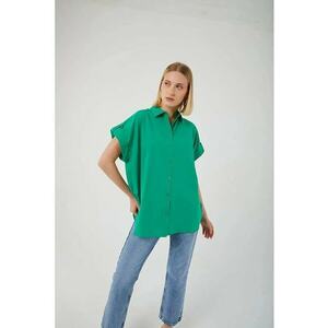 Camasa dama - supradimensionata - verde - textil imagine