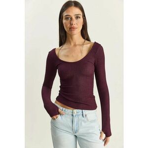 Bluza dama - Slim Fit - maneca lunga - mov imagine