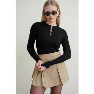 Bluza dama - slim fit - negru - tricot imagine