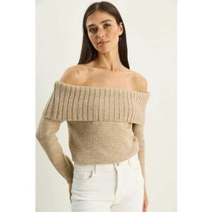 Pulover dama bej - One Size imagine