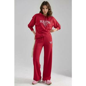 Set din doua piese - cu gluga - rosu - textil imagine