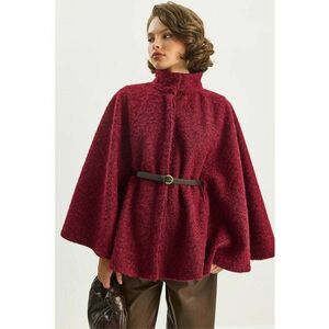 Palton dama - LUCCI - supradimensionat - texturat - rosu - textil imagine