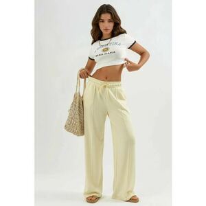 Pantaloni dama galben lamaie - textil - Galben lamaie imagine