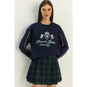 Hanorac dama - brodat - albastru marin - textil imagine