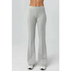 Pantaloni dama - evazati gri deschis - textil - Gri deschis imagine
