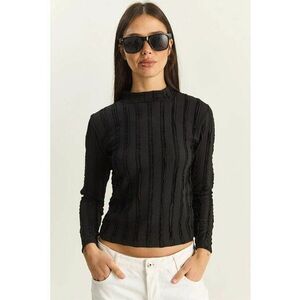 Bluza dama - bumbac - maneca lunga - negru imagine