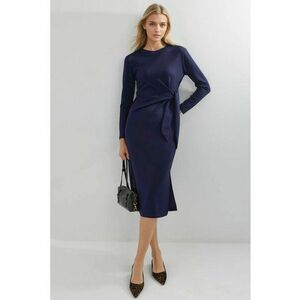 Rochie Midi - Albastru Marin - Jerseu imagine