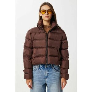 Geaca scurta dama - Happiness Istanbul - texturata - maro mocha - material textil imagine