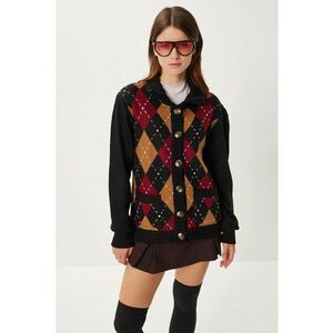 Cardigan dama Happiness Istanbul - negru - One Size imagine