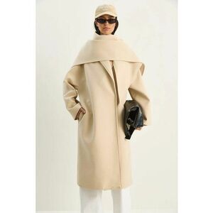 Palton dama - LUCCI - supradimensionat - bej natural - textil imagine