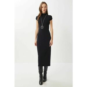 Rochie midi - Happiness Istanbul - mulata - neagra - jerseu imagine