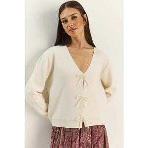 Cardigan dama crem - One Size imagine
