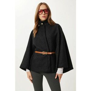 Palton dama - Happiness Istanbul - croiala lejera - negru - textil - imagine
