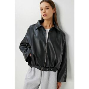 Geaca bomber - Happiness Istanbul - piele ecologica - neagra imagine