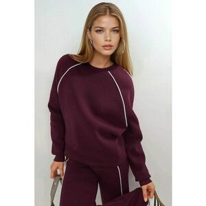 Hanorac dama - cu maneca lunga - rosu visiniu - textil imagine