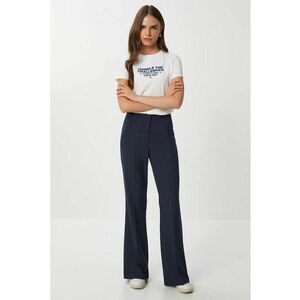 Pantaloni dama - Happiness Istanbul - evazati - talie inalta - bleumarin - textil imagine