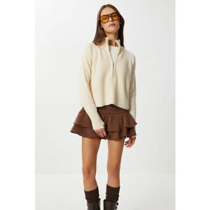 Pulover dama Happiness Istanbul - crem - One Size imagine