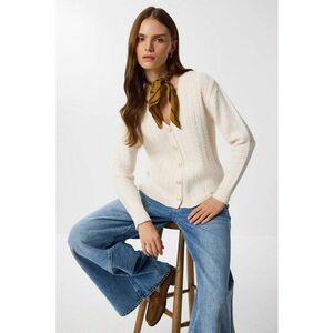 Cardigan dama Happiness Istanbul - crem - One Size imagine