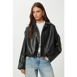 Geaca biker - Happiness Istanbul - piele ecologica - negru imagine