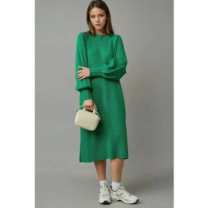 Rochie tricotata - lunga - verde - tricot - imagine