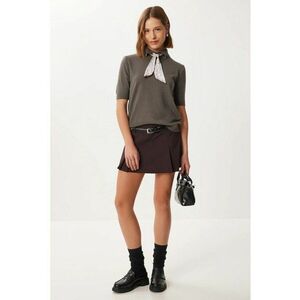 Pulover dama Happiness Istanbul - kaki - One Size imagine