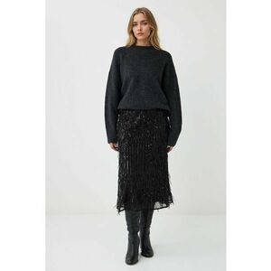 Fusta midi cu paiete - Negru imagine