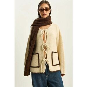 Cardigan dama bej - One Size imagine