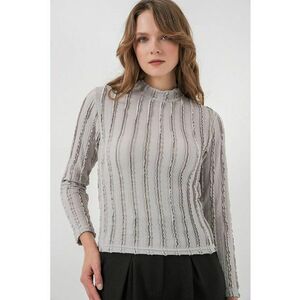 Bluza dama texturata - slim fit - gri - Gri imagine