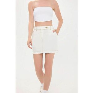 Fusta mini dama bumbac - alb imagine