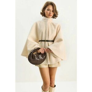 Palton dama - supradimensionat - texturat - bej natural - textil imagine