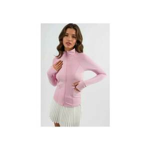 Bluza sport dama - tricot - cu guler inalt - roz aprins imagine